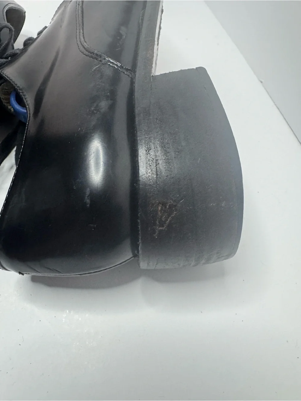 BLay Black Leather Cap Toe Oxfords Men's Size 7.5